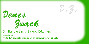 denes zwack business card